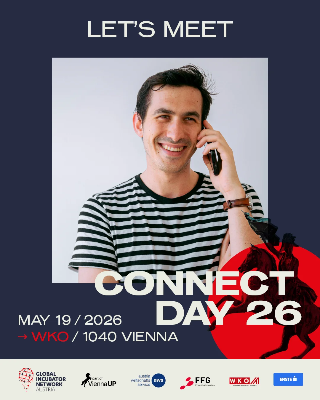 Connect Day 26 attendee — branded Meet Me At LinkedIn graphic created with Go Spread