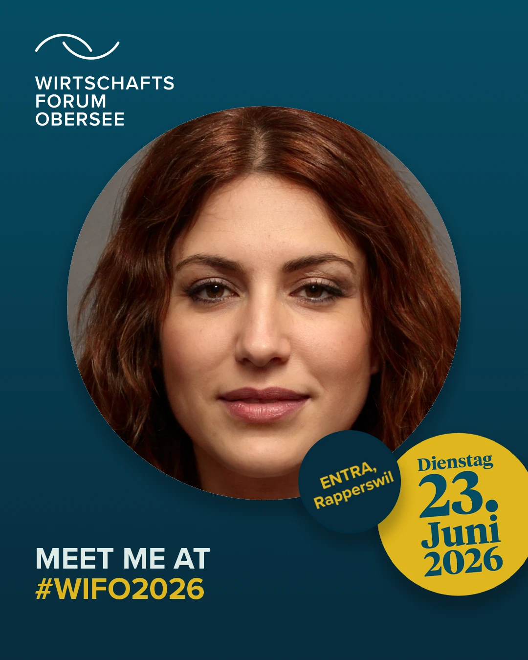 Wirtschaftsforum Obersee attendee — branded Meet Me At LinkedIn graphic created with Go Spread